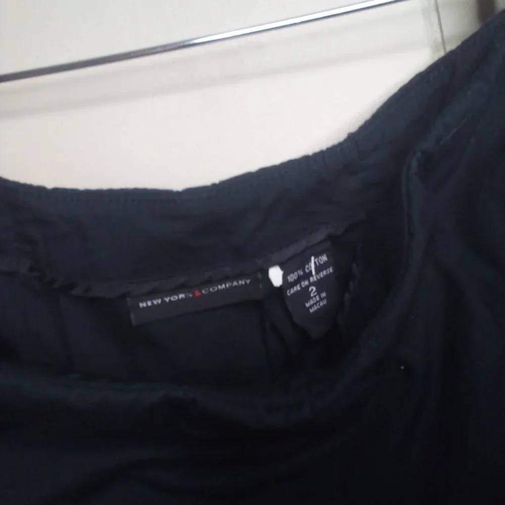 New York & Company Skirt 2 Black White Embroidery Cotton